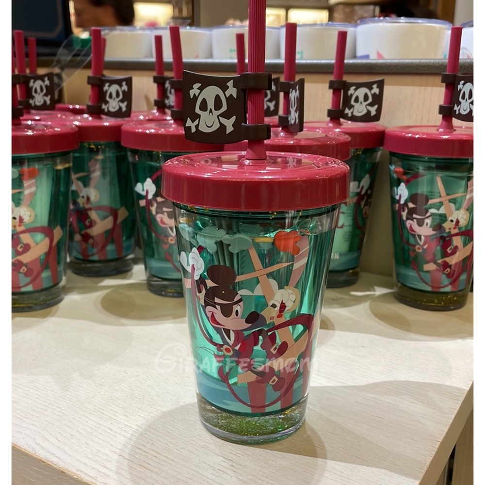 Disney Parks Pirates of the Caribbean Acrylic Tumbler with Lid & Straw NEW